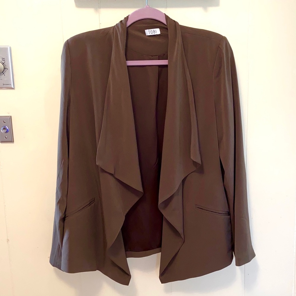Roses Draped Lapel Blazer